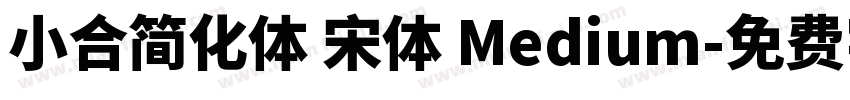 小合简化体 宋体 Medium字体转换